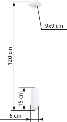 Globo 57911HW Függesztett lámpa fém fehér, fém fehér, kábel PVC fehér, HxSzxM: 90x90x1200mm, fényforrás nélkül szállítva 1x GU10 35W 230V