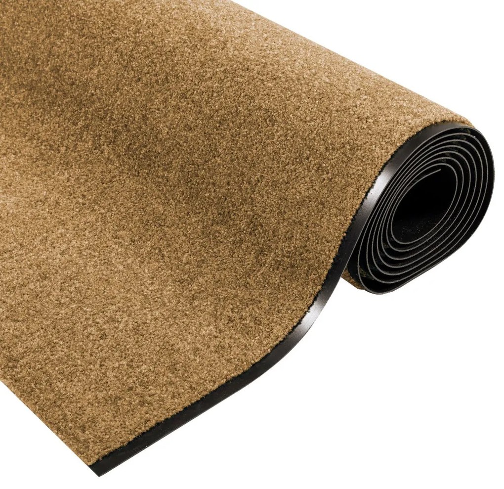 Ajtószőnyeg Krém és fekete 120 x 350 cm Poliamid és PVC