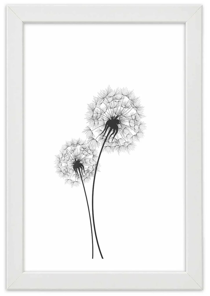 Gario Poszter Rajzolt két pitypang A keret színe: Természetes, Méret: 40 x 60 cm