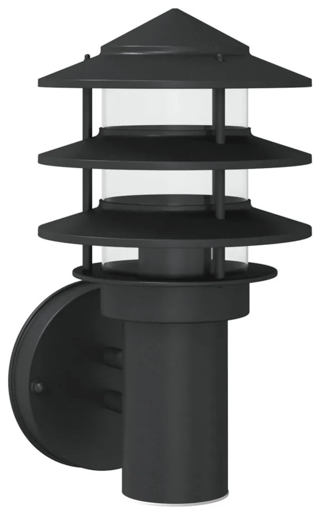 fekete rozsdamentes acél kültéri fali lámpa