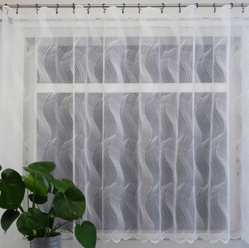 Mg Függöny jacquard 34374 Fehér 180cm magas lengyel 3,0m kupon