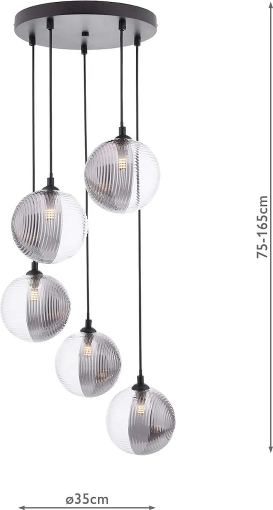 Dar Lighting modern függeszték federico matt fekete darfed0522-19