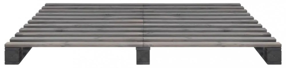 szürke tömör fenyőfa raklap ágykeret 200 x 200 cm