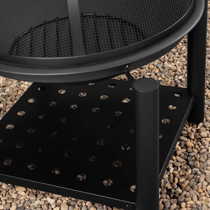 monzana® Kandalló ovális Ø55 cm tárolóhelyiséggel