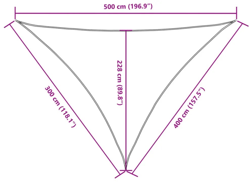 bézs háromszögű oxford-szövet napvitorla 3 x 4 x 5 m