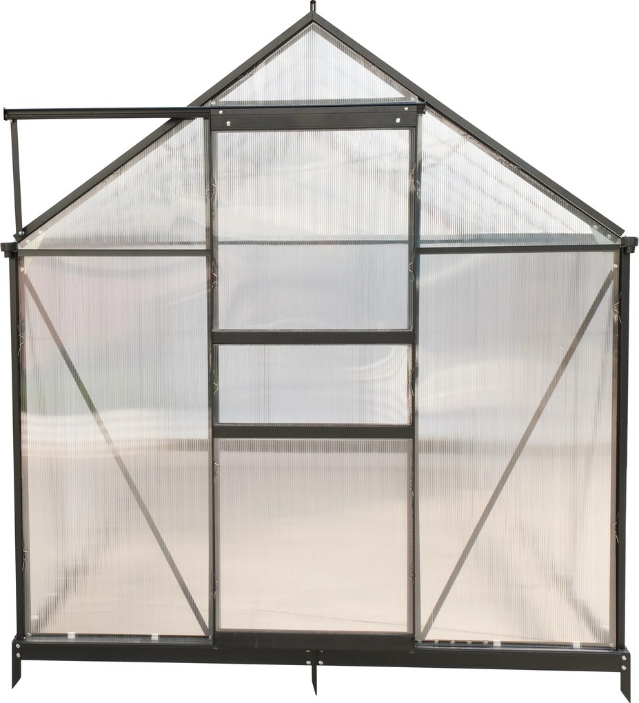 Furnigo Kerti üvegház 380x190x195 cm + alap - fekete