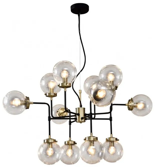 ITALUX V1009-12 ODELIA Glamour Csillár Barna, Fekete E14 IP20