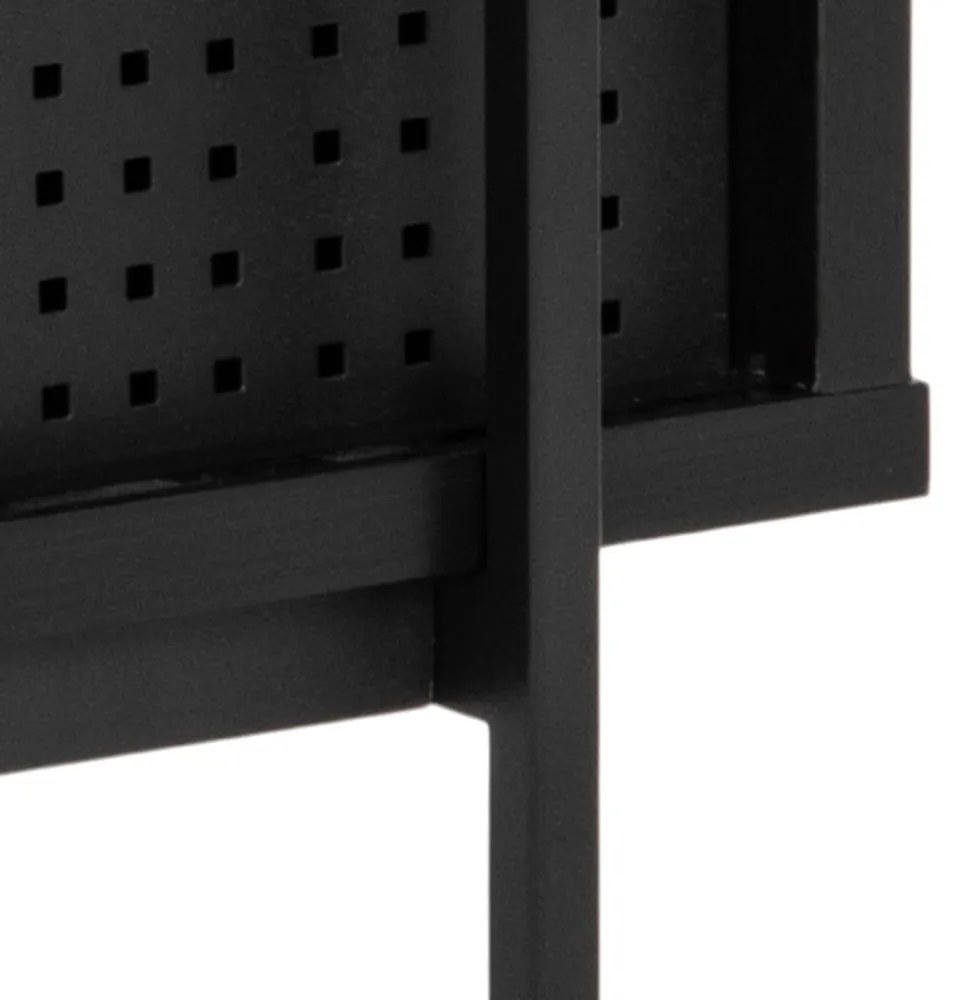 Fekete könyvespolc tolóajtóval kőrisfa dekorral 94x114 cm Angus – Actona