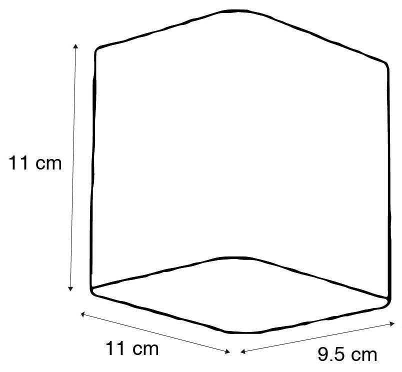 Modern fekete fali lámpa LED-del IP54 négyzet alakú - Evi