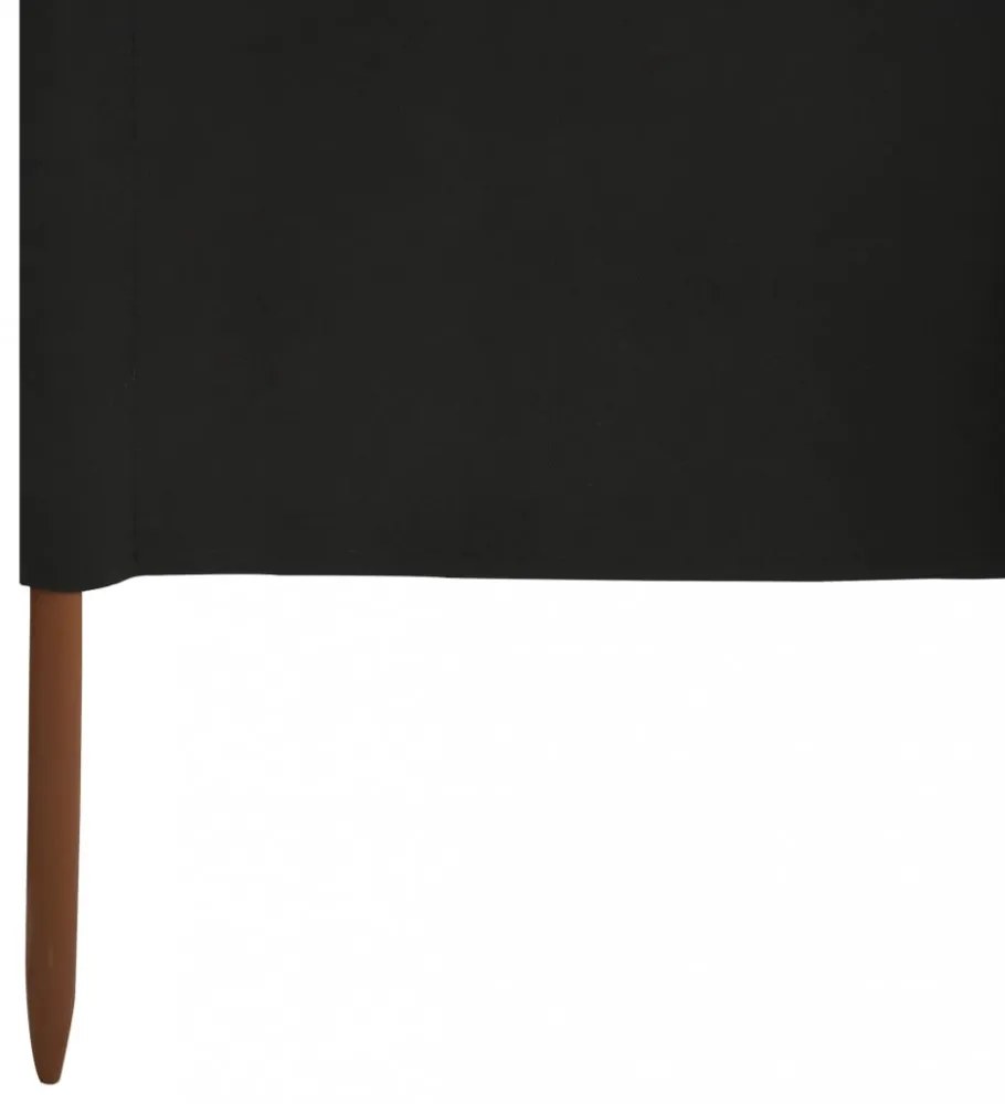 fekete szövet 3-paneles szélfogó 400 x 120 cm