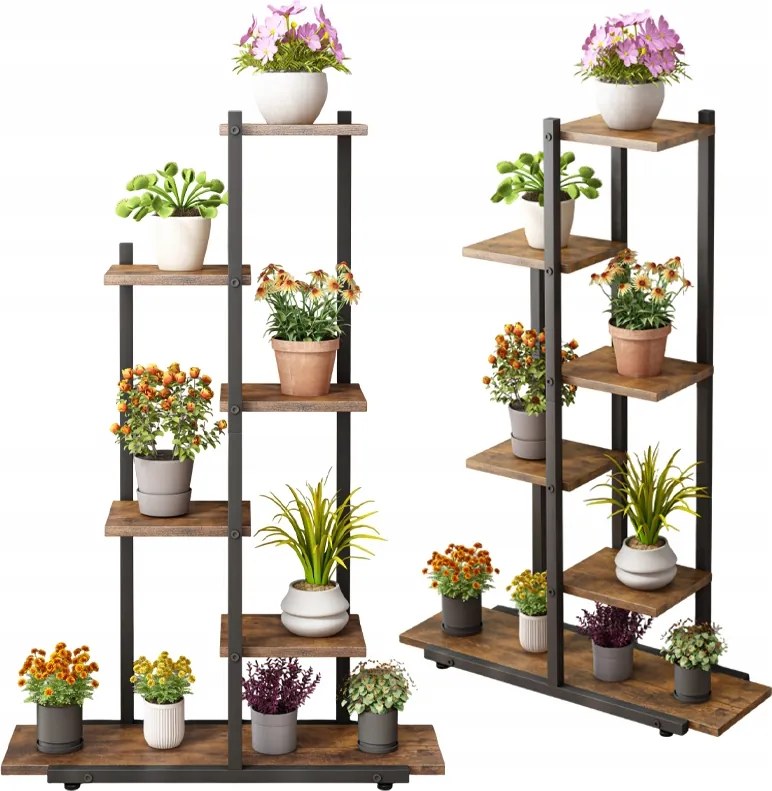 Virágágyás Növénytartó Állvány Virágok Kaspók Rusztikus Könyvespolc Fa Polcok