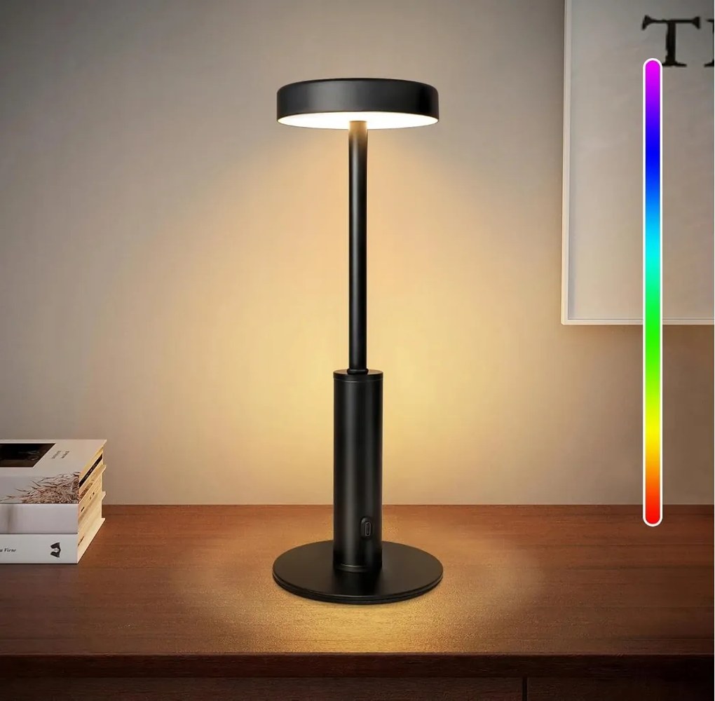 LED-es Rgb éjjeli lámpa vezeték nélküli újratölthető Usb szabályozható Terasz 31cm