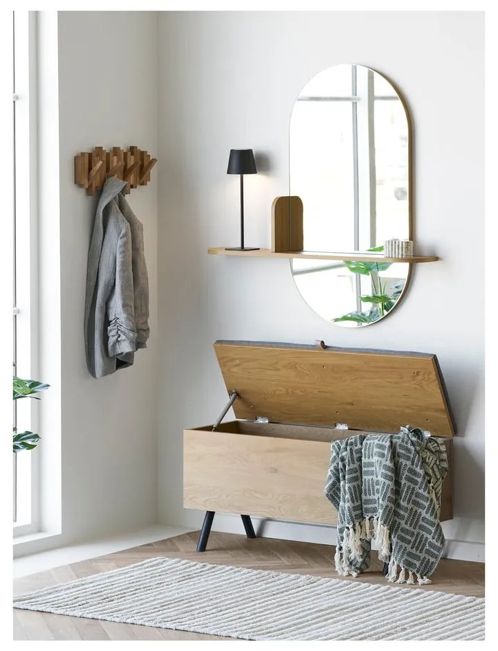 Natúr színű tölgyfa fali fogas 3 cm Caltra – House Nordic