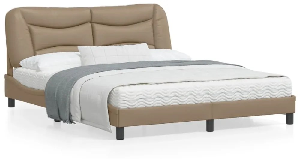 cappuccino színű műbőr ágykeret matrac nélkül Hvar 160x200 cm