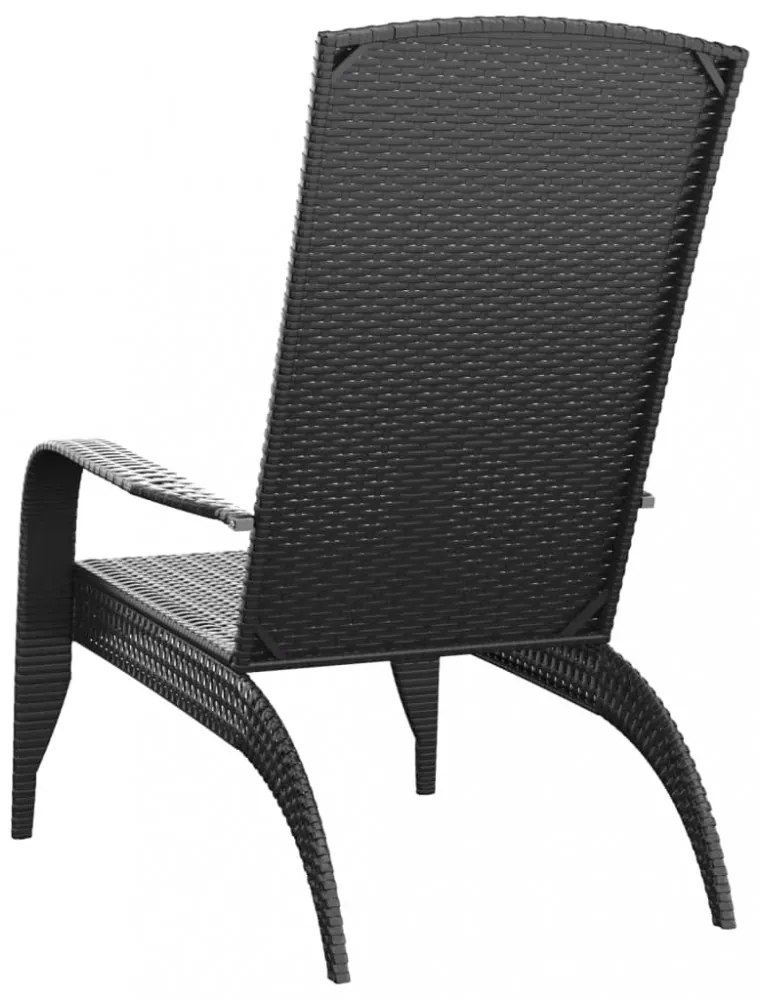 fekete polyrattan kerti adirondack szék