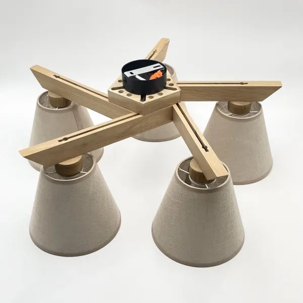 Brilagi - LED  Felületre szerelhető csillár  ANTHONY 5xE14/40W/230V tölgy/bézs