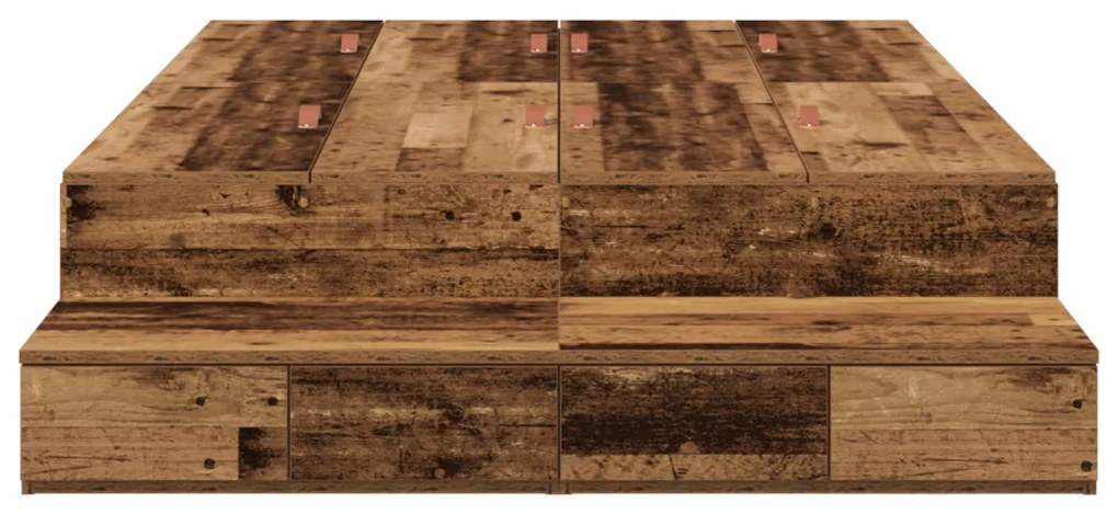 tárolós ágykeret régi fa 120x200 cm