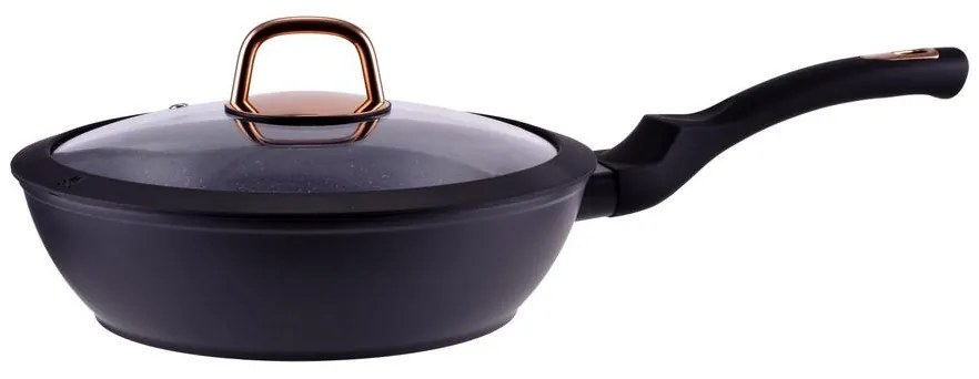 RCK Golden Line tapadásmentes alumínium Wok üvegfedővel 24cm indukciós 10487