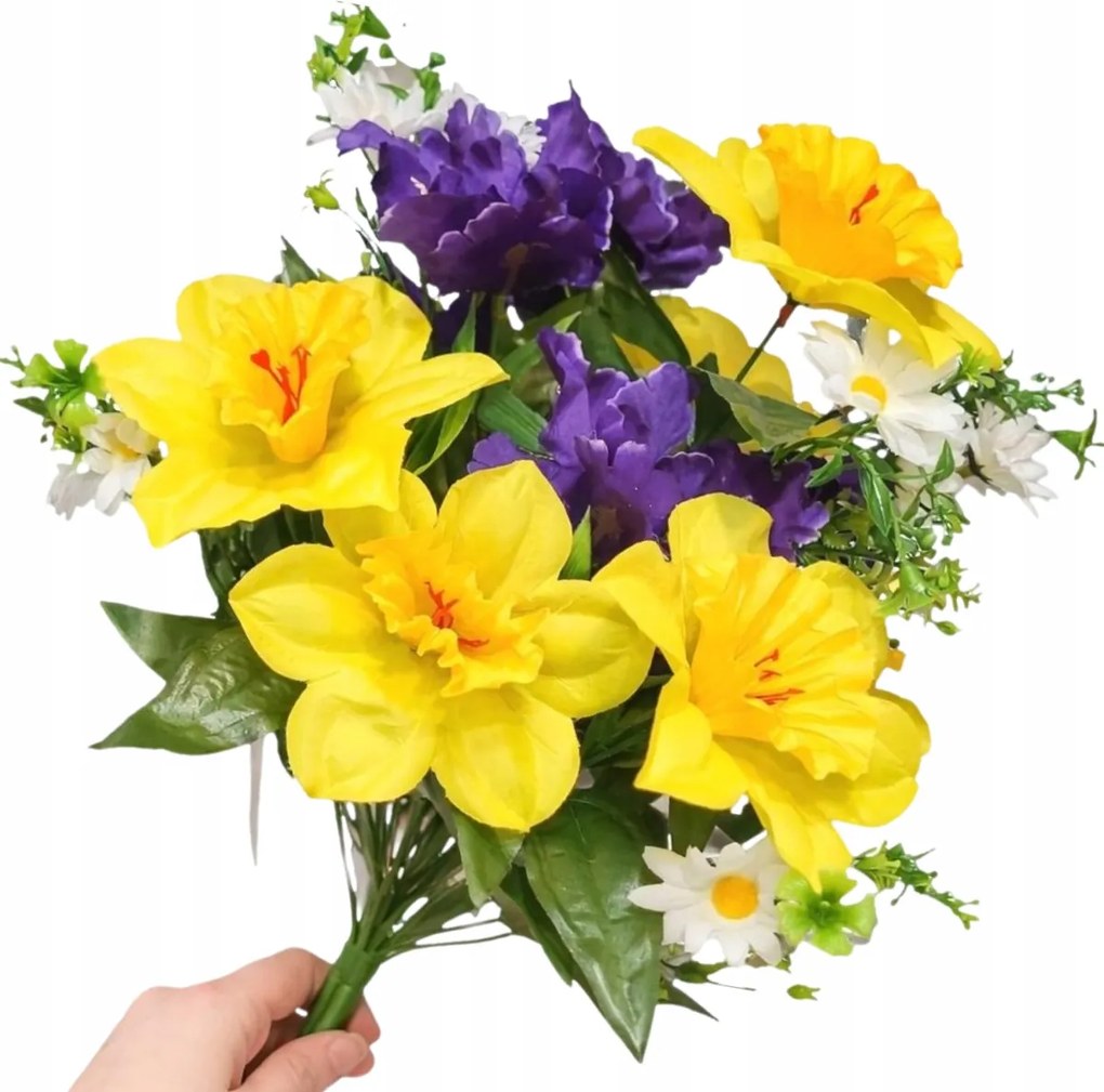 Művirág Tavaszi Csokor 50CM Nárcisz Írisz Margaréta