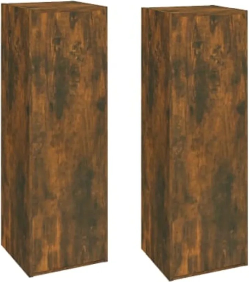 vidaXL 2 db füstös tölgy színű szerelt fa TV-szekrény 30,5x30x90 cm