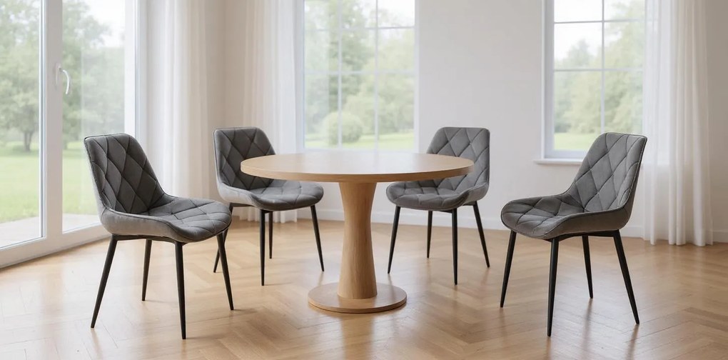 AKCIÓ Bársony étkezőszék TOR, sötétszürke II. osztály