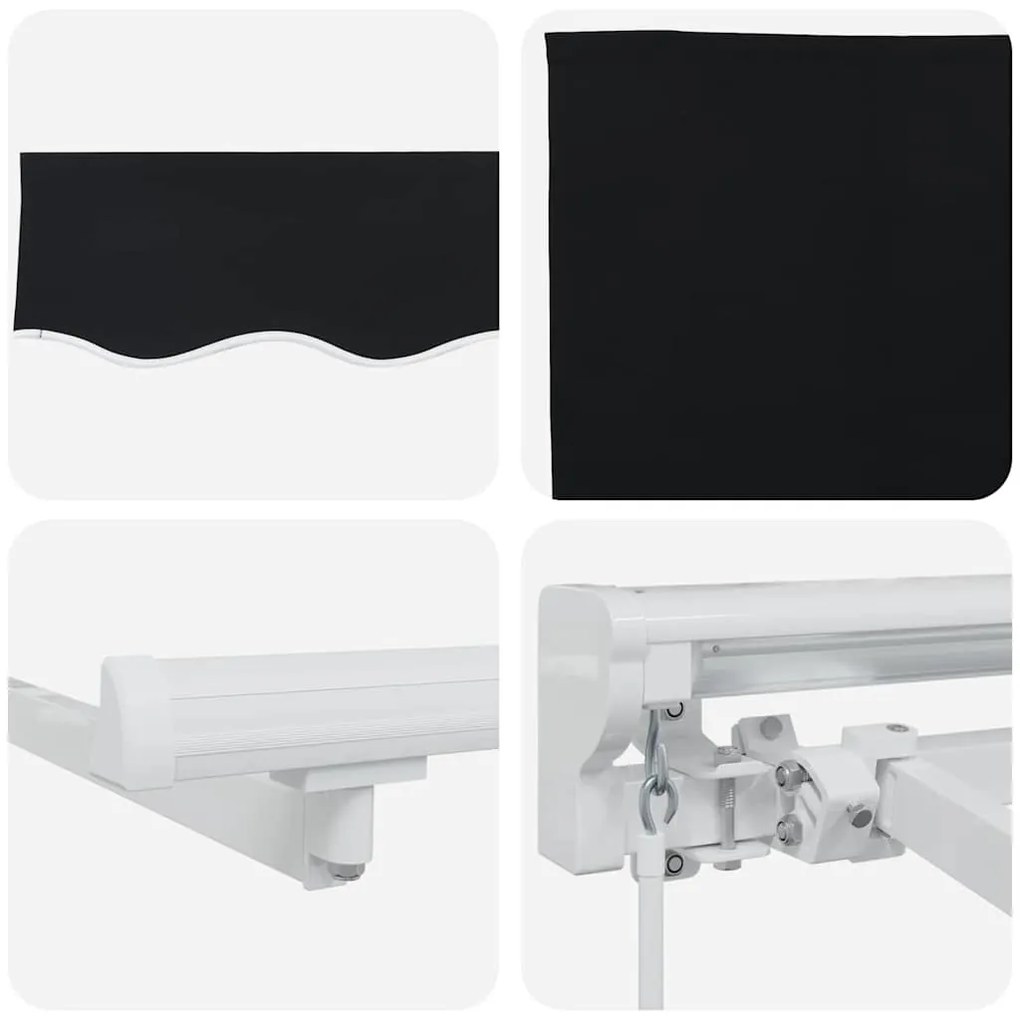 Behúzható napellenző Fekete 400x200 cm szövet