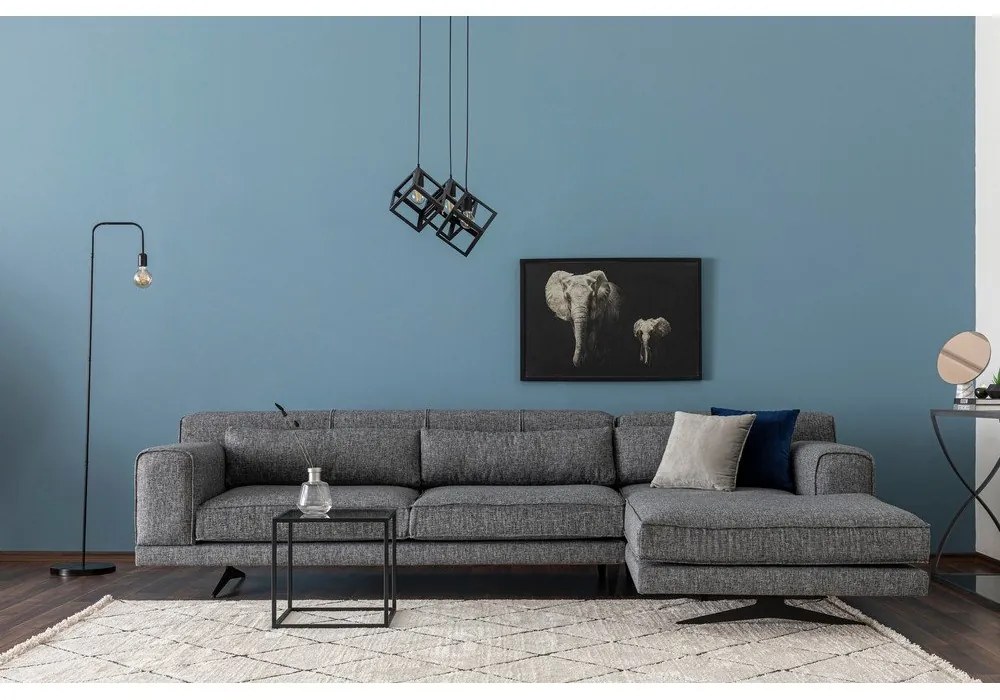 Jivago sötétszürke sarokkanapé, jobb oldali - Artie