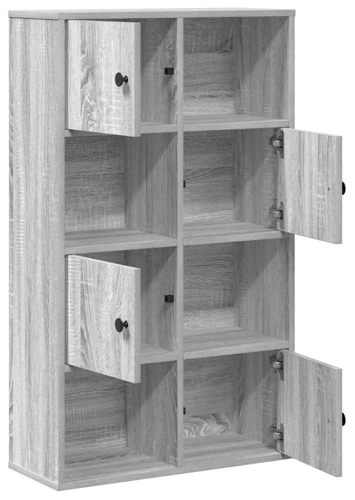 szürke sonoma színű szerelt fa könyvespolc 60x24x101,5 cm