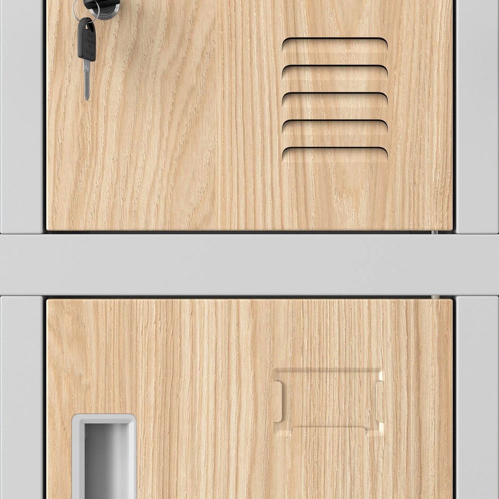 BHP szociális szekrény rekeszekkel, szürke / sonoma tölgy, 1360x1720x450 mm: ROBERT Eco Design