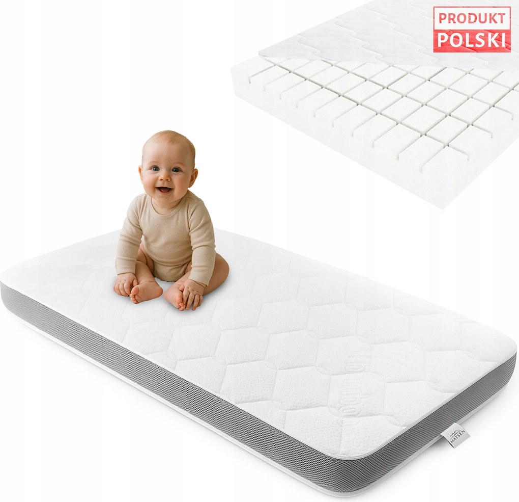 60x120-as prémium habszivacs kétoldalas kiságy matrac H2 H3 antiallergén