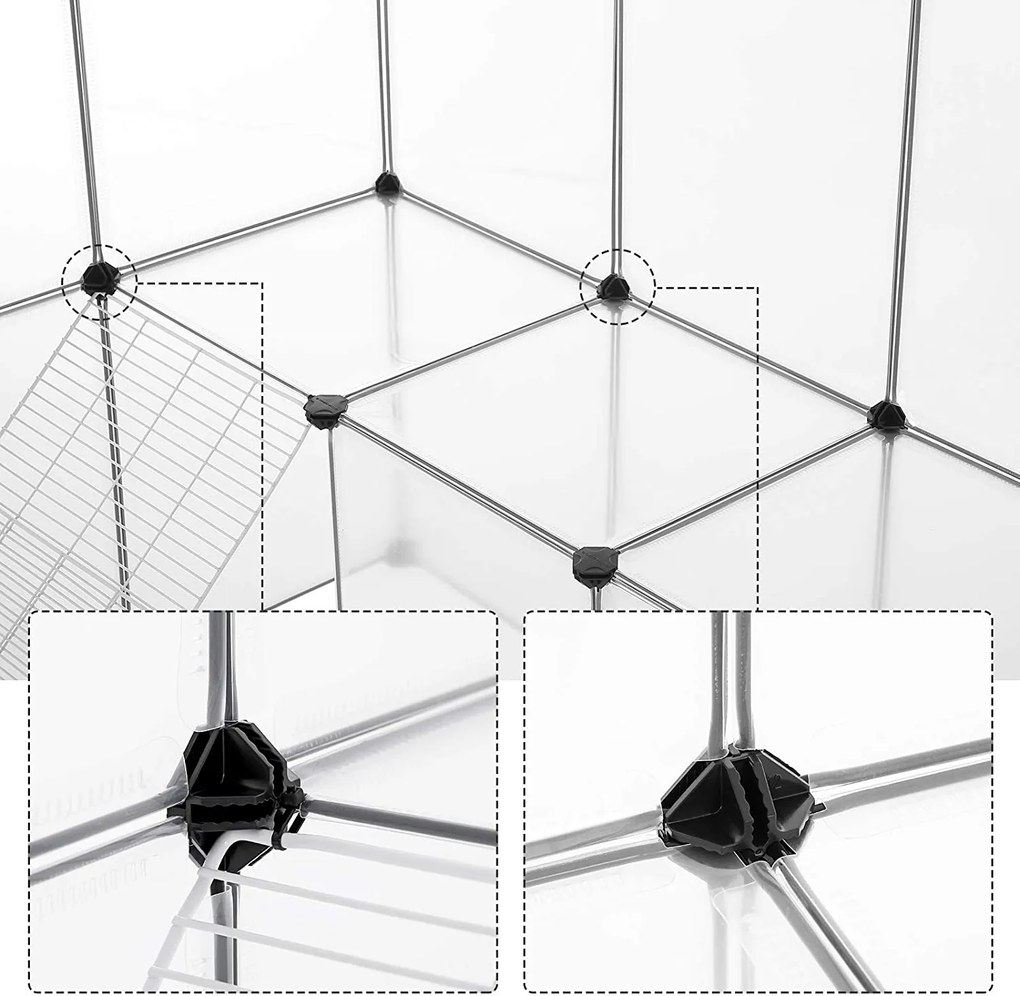 Kisállat kifutó, 143 x 92 x 108 cm, fehér