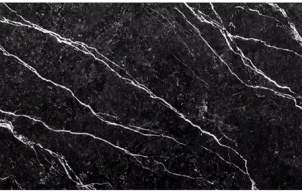 Étkezőgarnitúra 1 + 4, fekete asztal RAMOD 100x60 cm márvány dekor + zöld TURIN szék fekete lábakkal