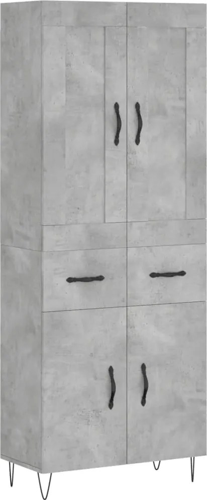 vidaXL betonszürke szerelt fa magasszekrény 69,5 x 34 x 180 cm