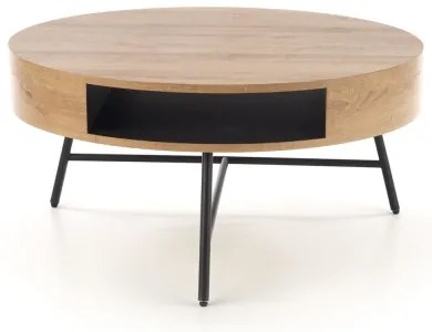 Kávésasztal CAMILA 41x80 cm arany tölgy/fekete