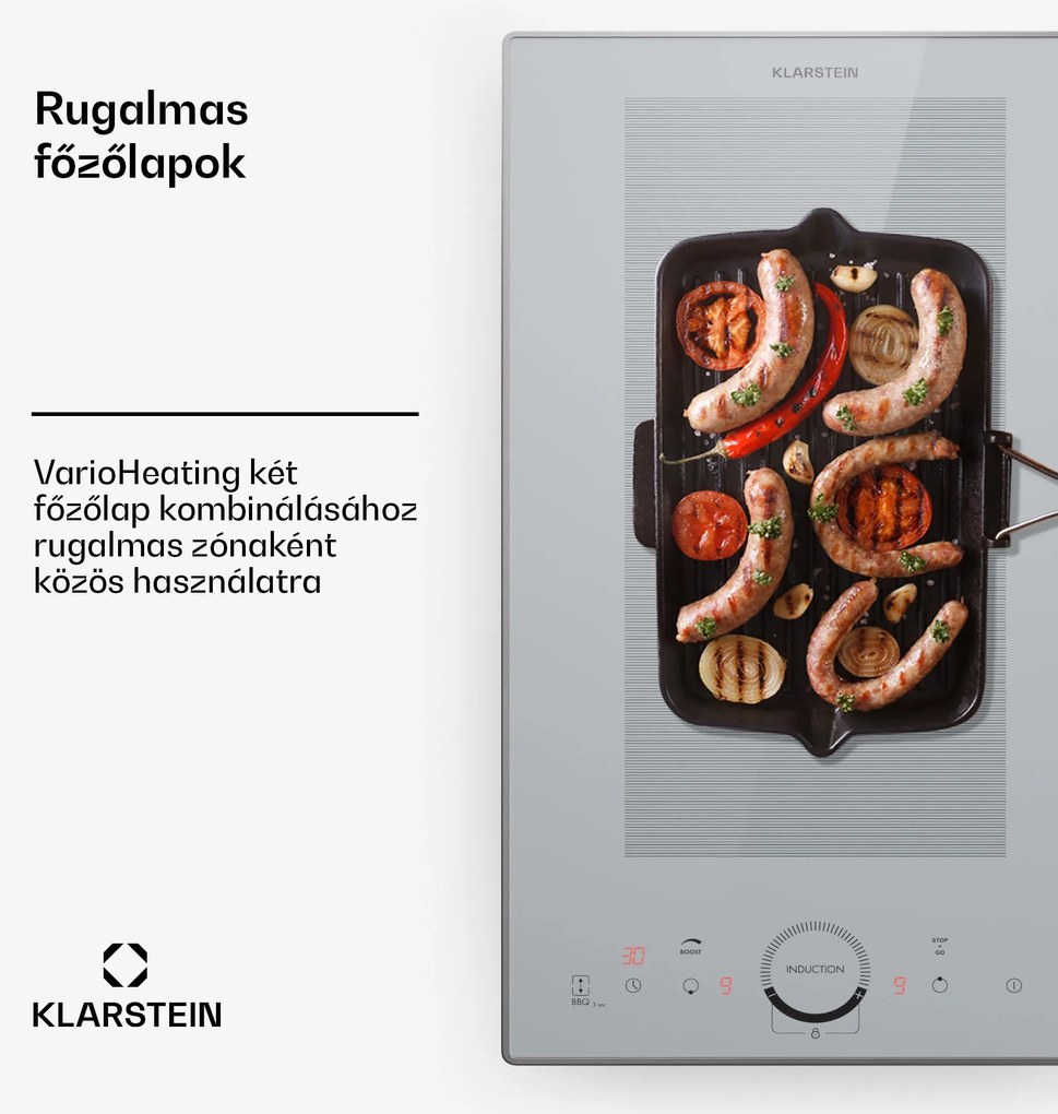 Klarstein Delicatessa Slim Domino, indukciós főzőlap, 3500 W, időzítő