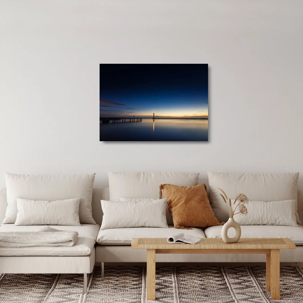 Egy világítótorony képe a távolban (üvegen) (70x50 cm)