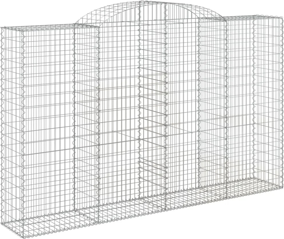 vidaXL íves horganyzott vas gabion kosár 300 x 50 x 180/200 cm