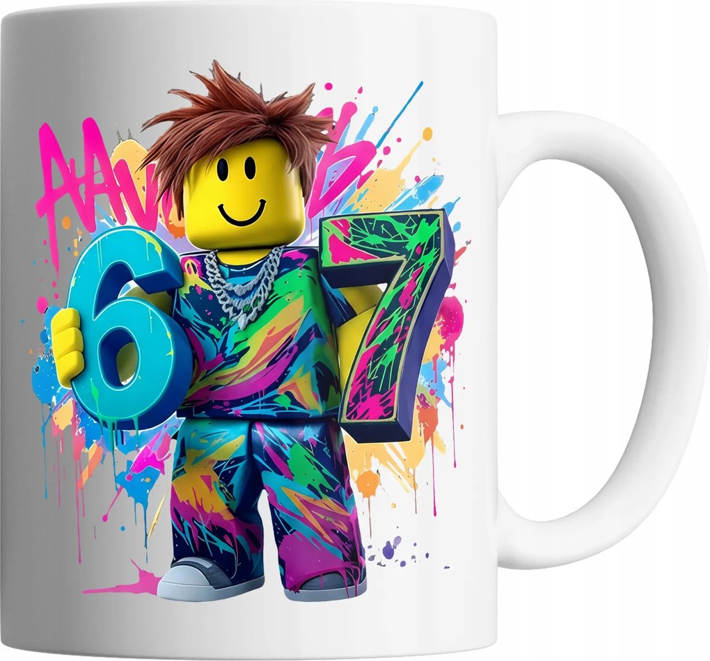 Bögre 330ml Six Seven 67 Steal A Brainrot Boy Roblox Ajándék Név