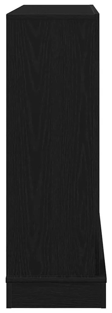 fekete tölgy színű szerelt fa kandallóburkolat 100x30x87,5 cm