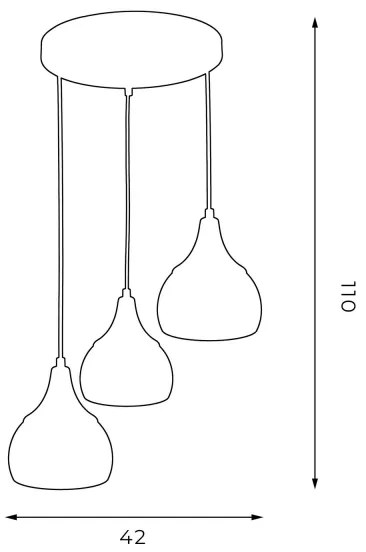 Csillár zsinóron AKTAN 3xE27/60W/230V fekete kerek