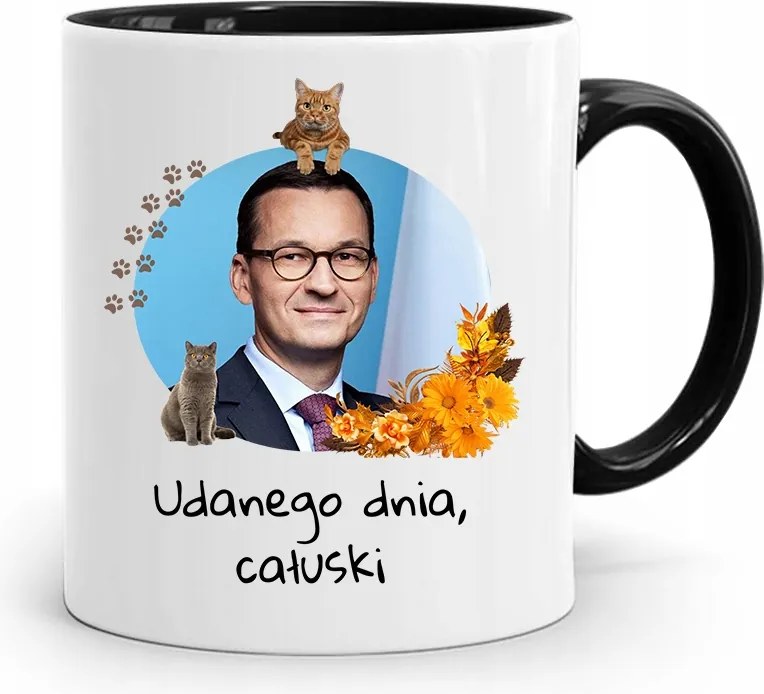 Bögre Fekete Politikusok Miniszterelnök Mateusz Morawiecki