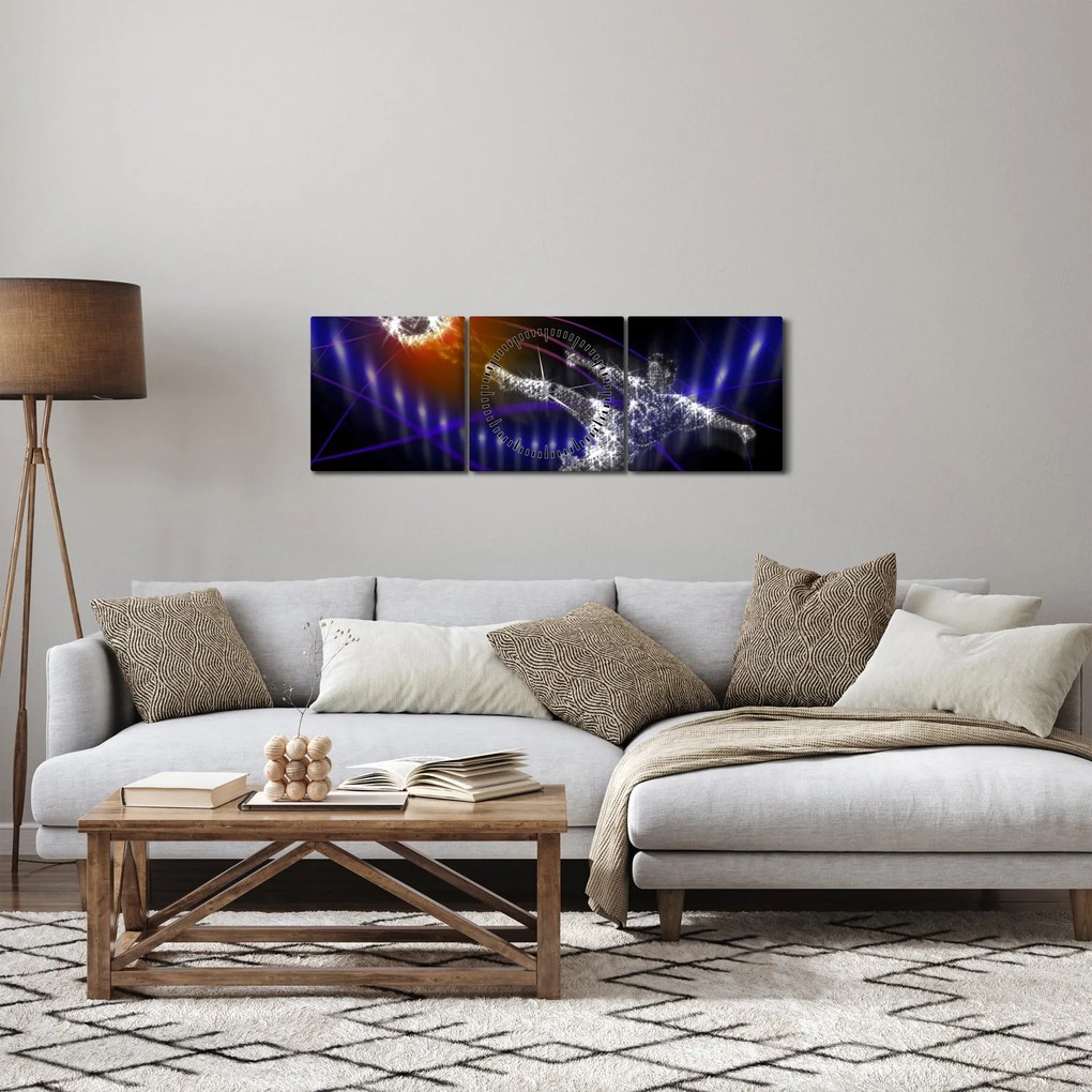 A kép egy futballista egy ugrás (órával) (90x30 cm)