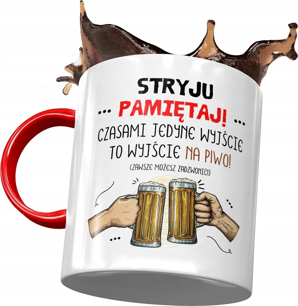 Piros Bögre Bácsinak Születésnapi Ajándék Nyomtatott Fotóval