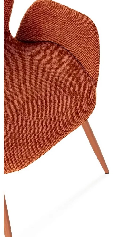 Terrakotta színű kárpitozott étkezőfotel szett 2 db-os Ansu – Marckeric