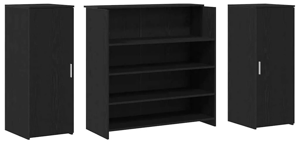vidaXL recepciós pult fekete tölgyszínű 180x50x103,5 cm szerelt fa
