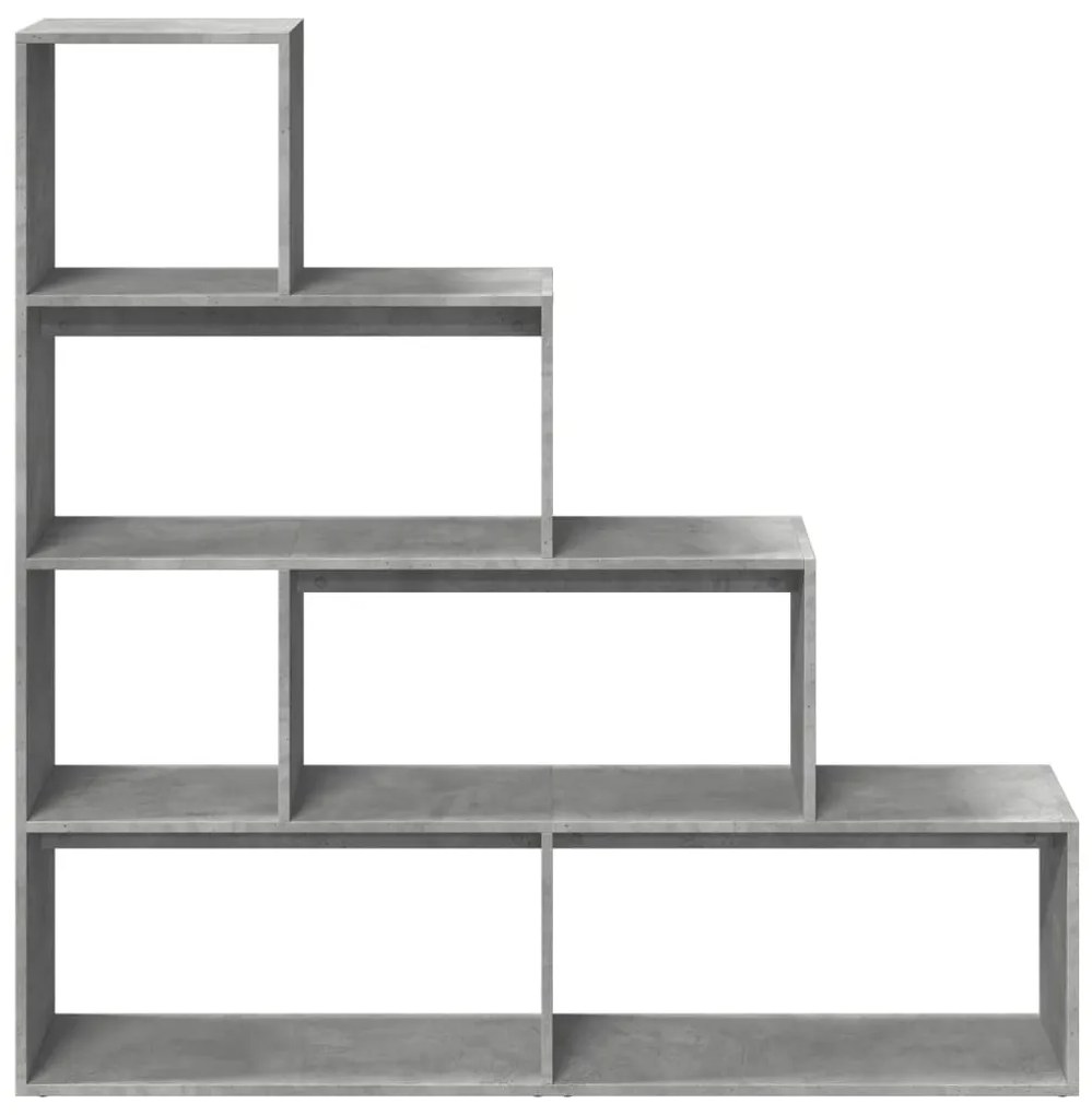 4 szintes betonszürke szerelt fa könyvespolc 143,5x29x143,5 cm
