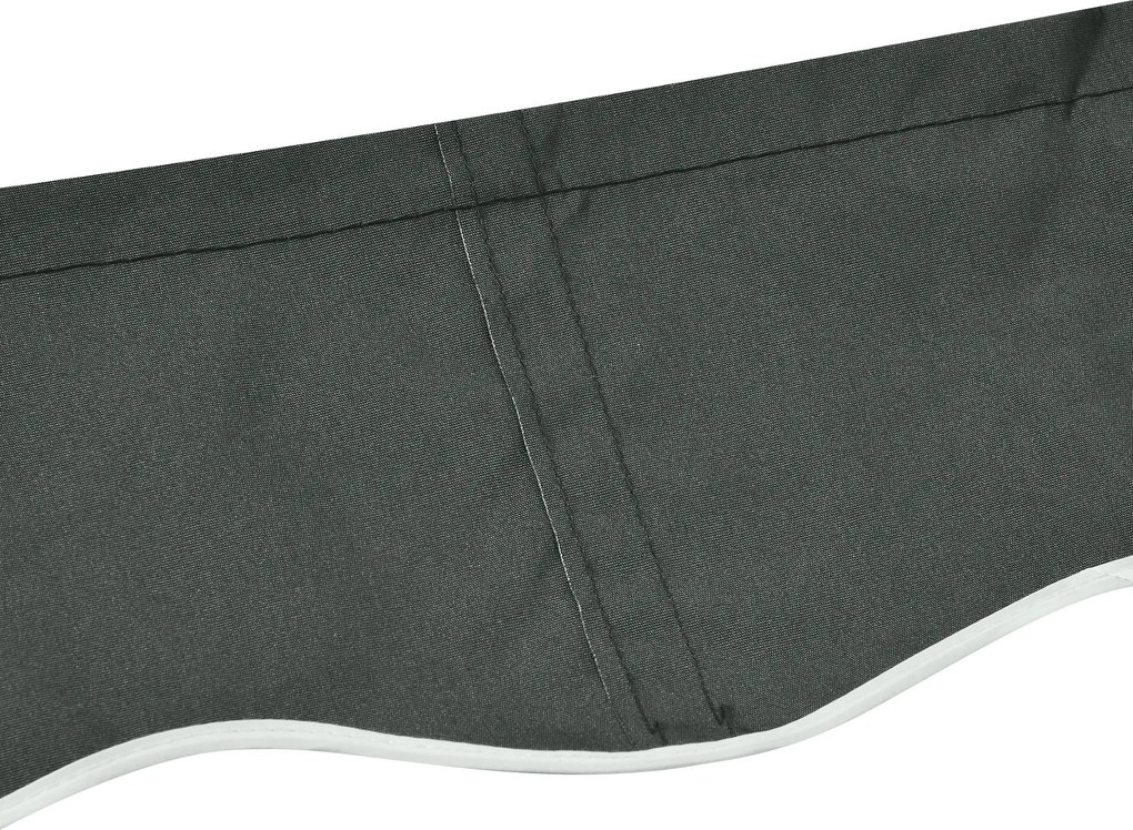 Outsunny Pótló Napernyő Vászon - Puha Hullámos Sáv - Magas Sűrűségű 280 g/m² UV-ellenálló Poliészter Szürkében 3,82L x 2,4W (kivetés) m | Aosom
