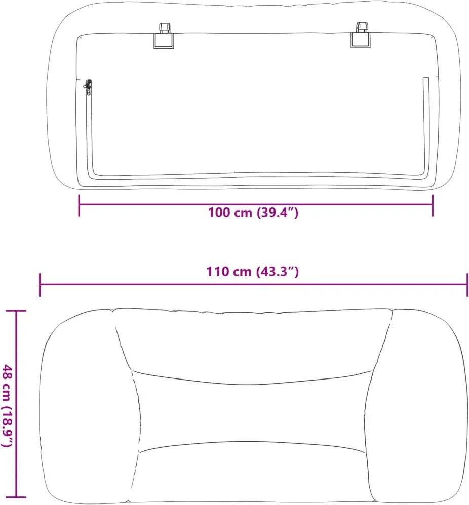 világosszürke szövet fejtámla párna Hvar 100 cm