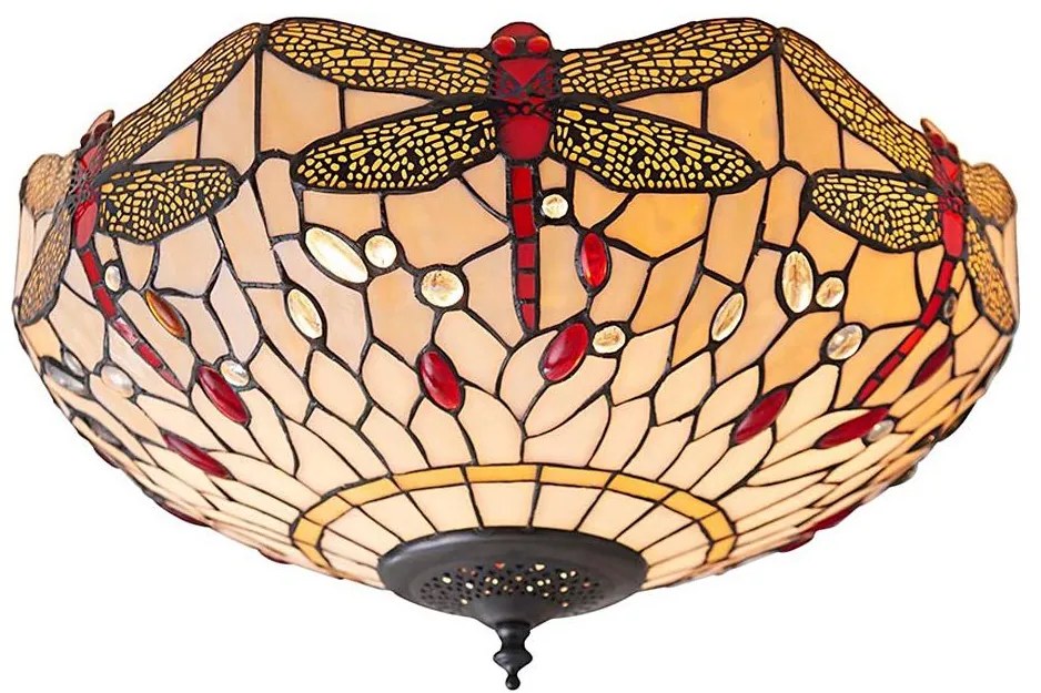 Endon 70723 - Tiffany DRAGONFLY mennyezeti lámpatest 2xE27/60W/230V átm. 41 cm