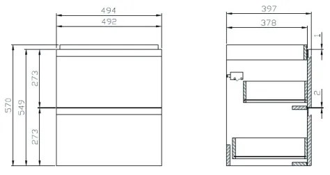 Cersanit S801-312-ECO - MODUO fali fürdőszobaszekrény mosdóval, fehér